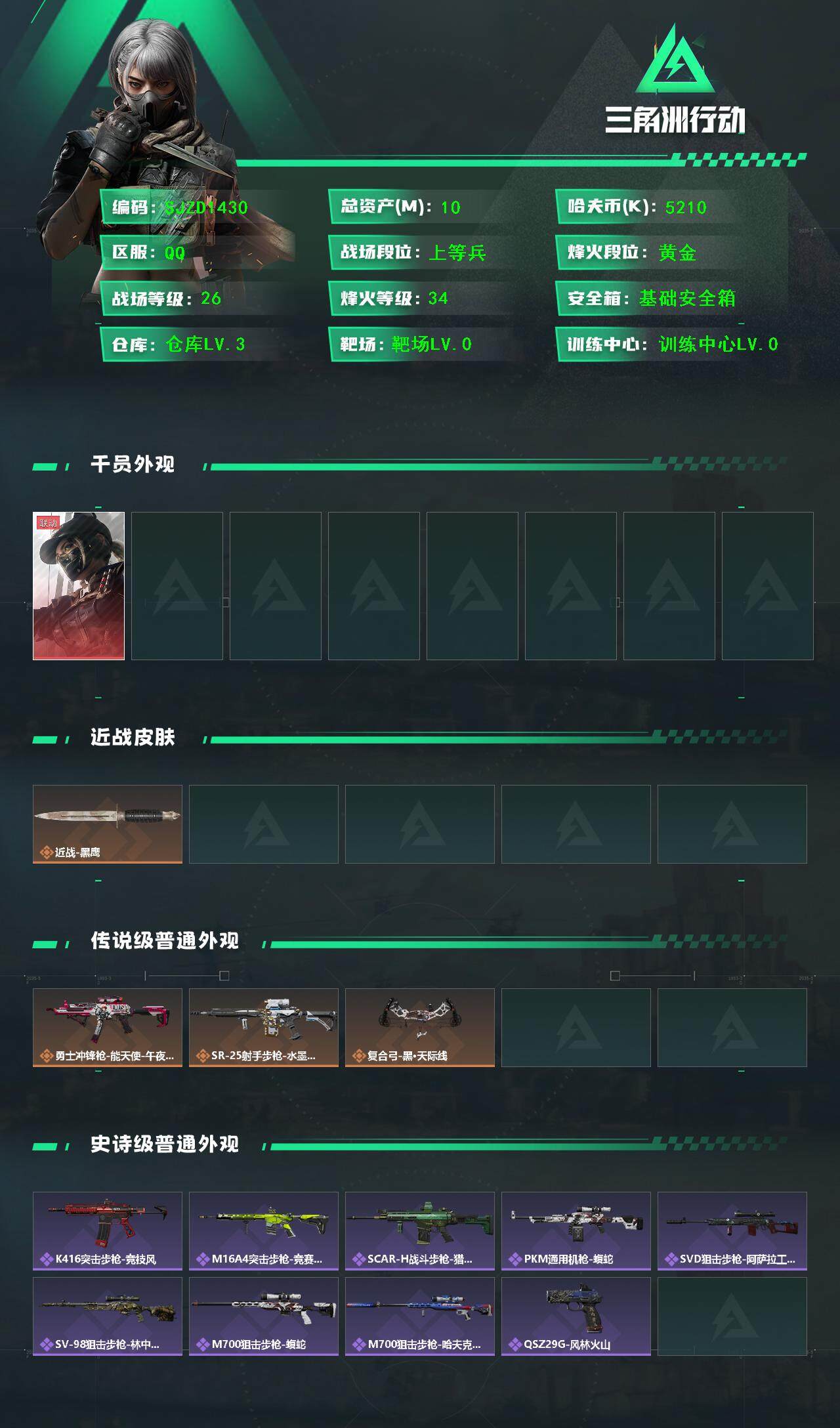 SJZQM3102972三角洲行动账号详情图4