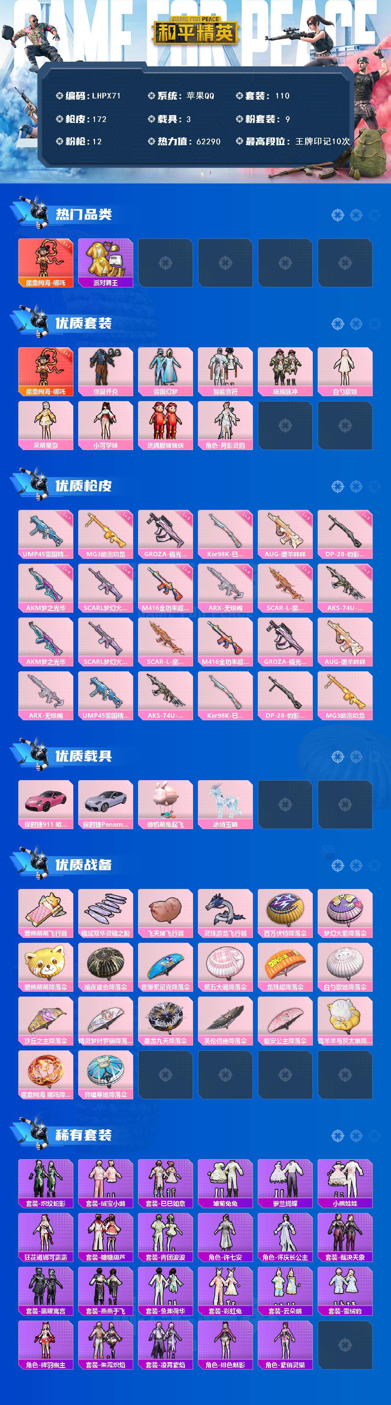 HPLX3454627和平精英账号详情图3