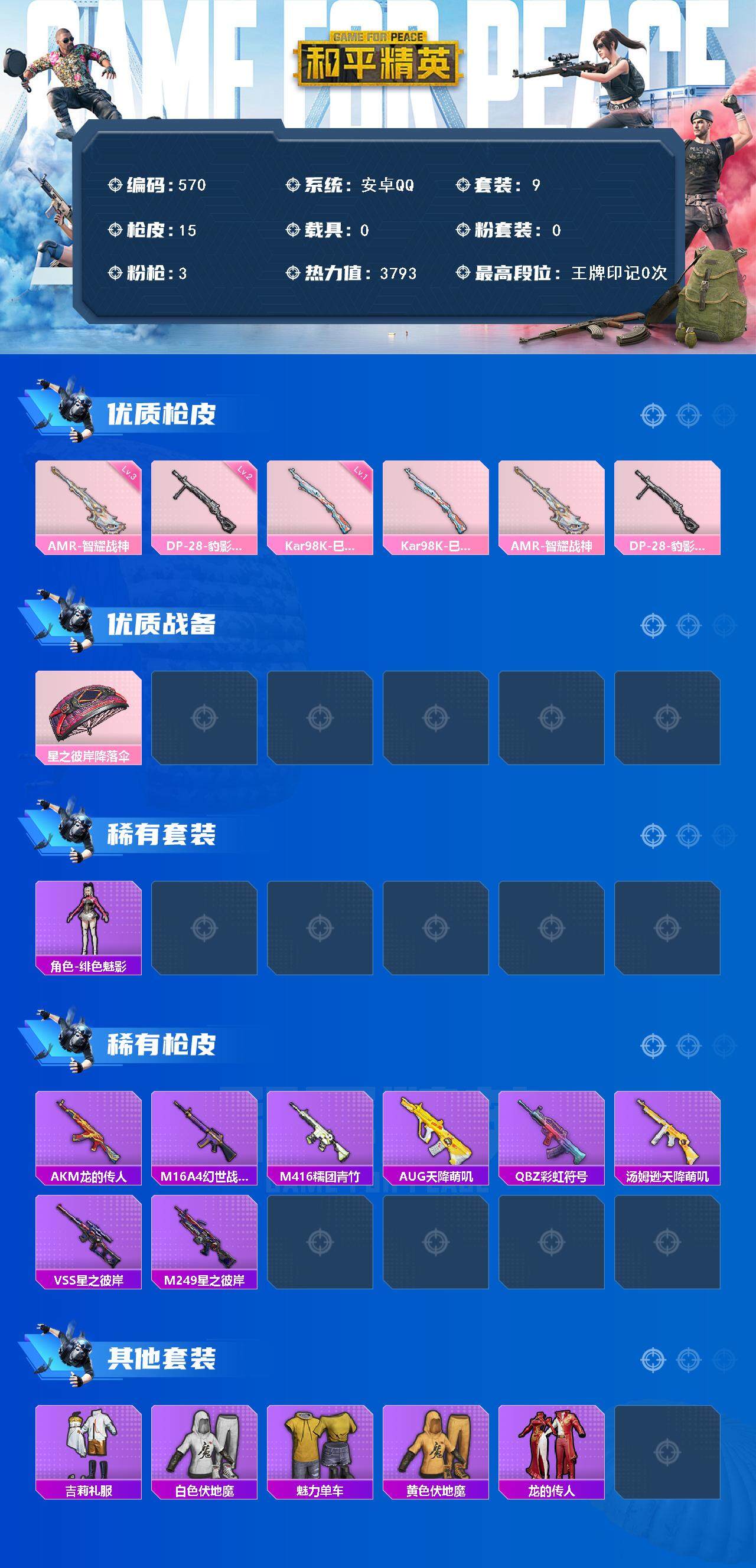 HPKG425807和平精英账号详情图3