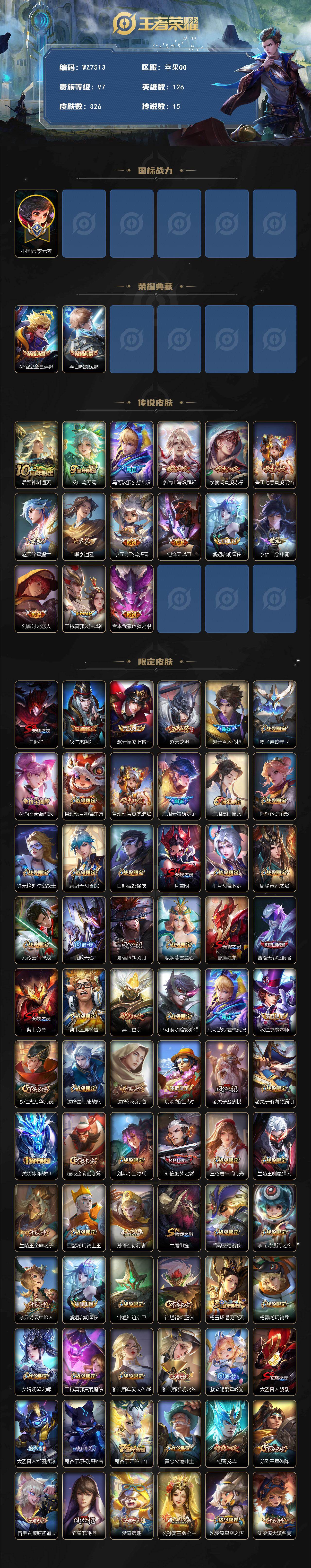 WZCMW4144305王者荣耀账号详情图2