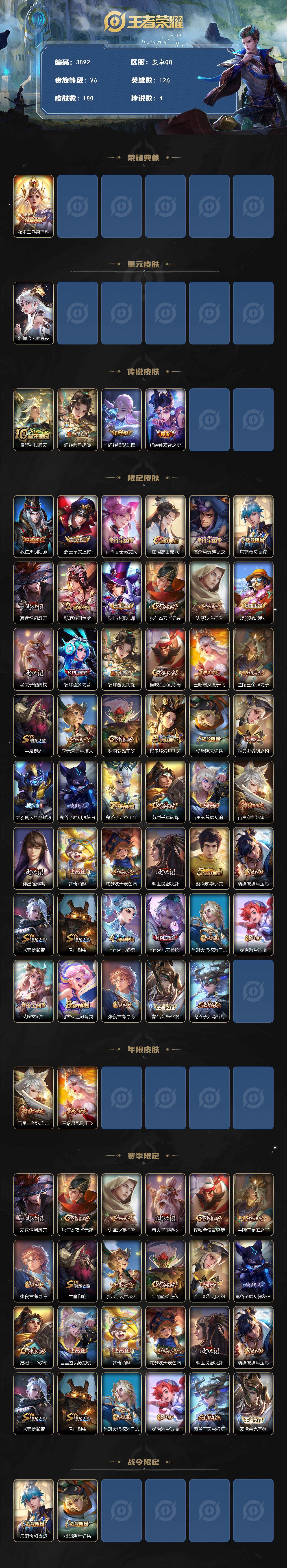 WZQM46955王者荣耀账号详情图3