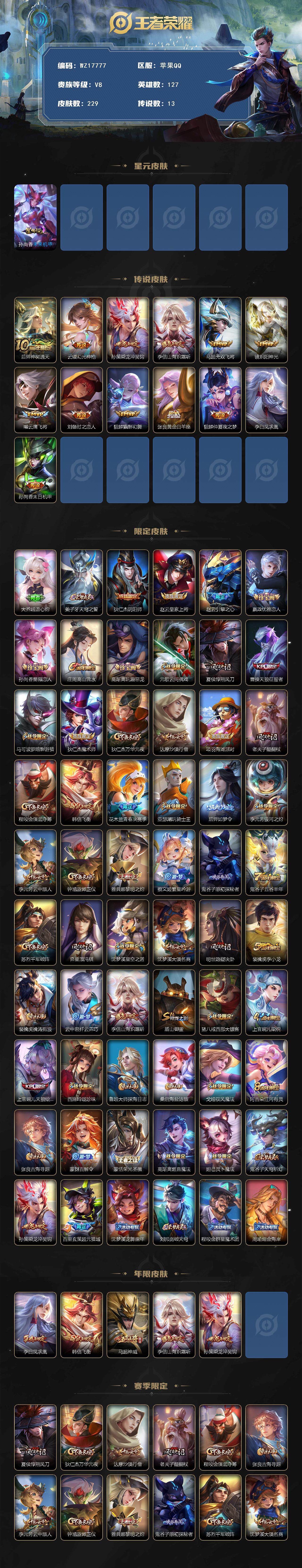 WZ033480093王者荣耀账号详情图2