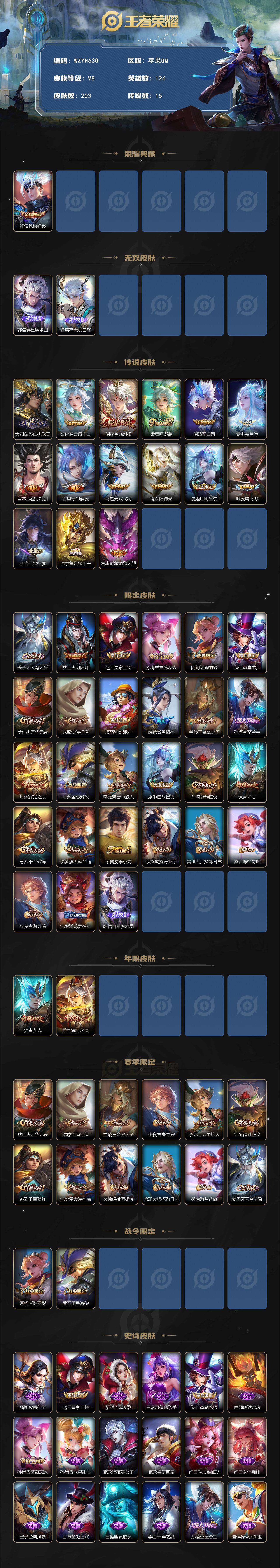 WZQM3479709王者荣耀账号详情图3