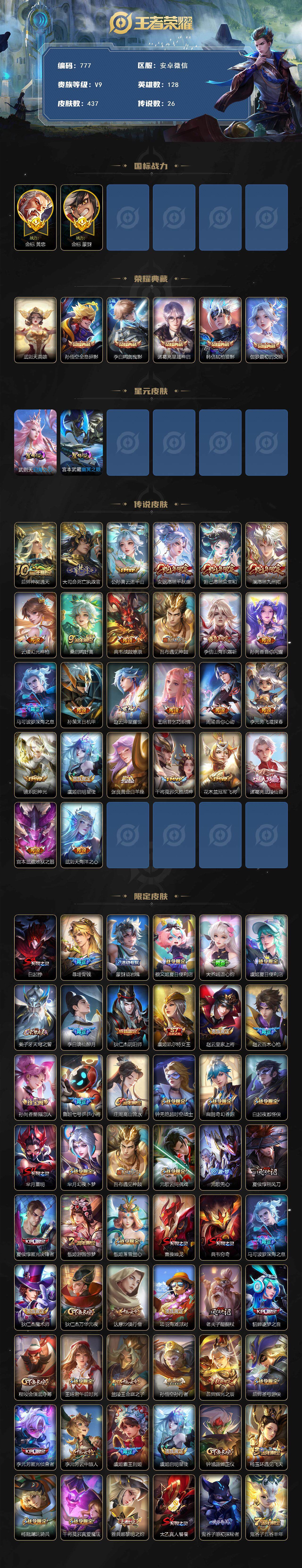 WZKG457377王者荣耀账号详情图2