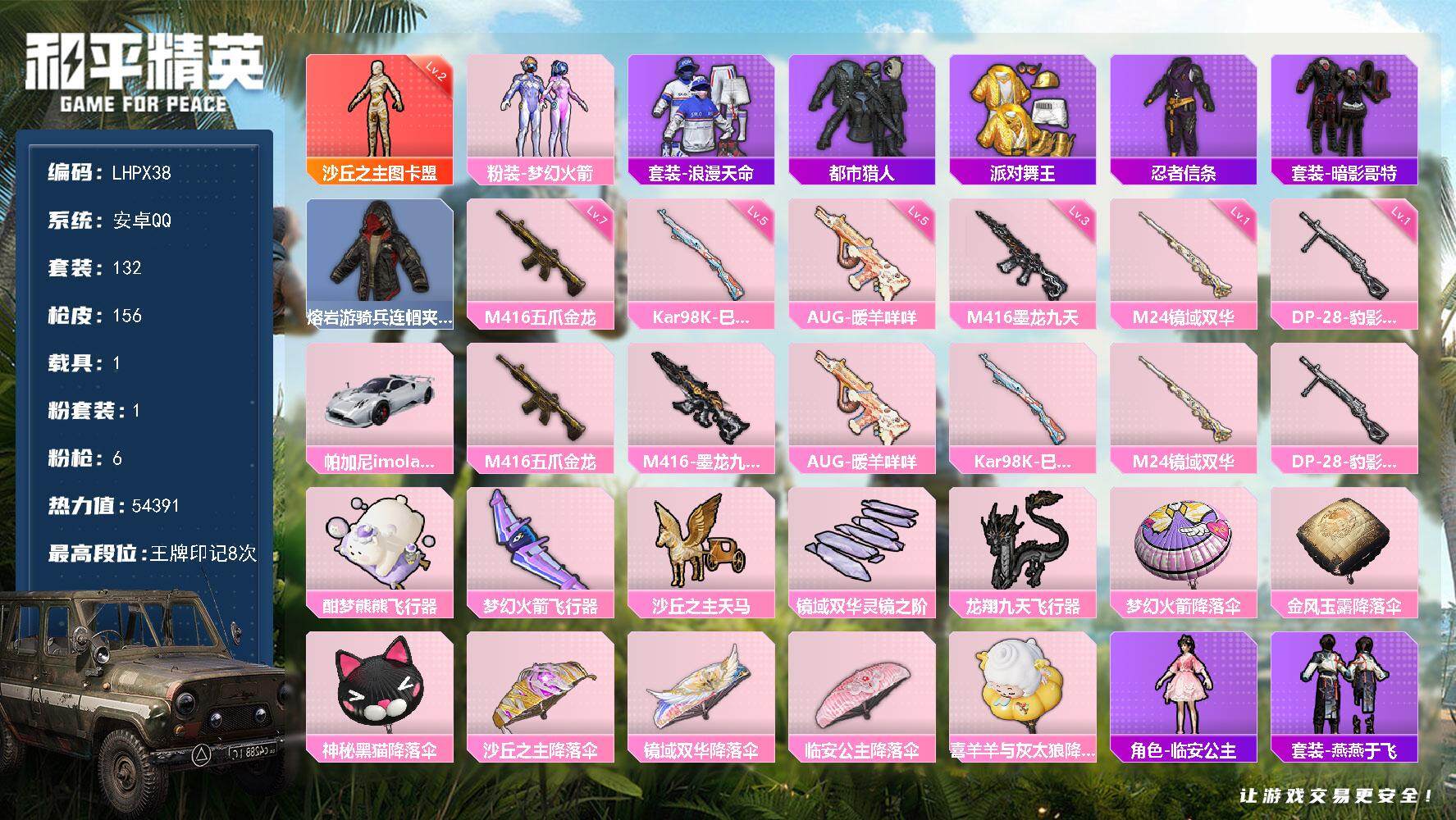 HPLE3454241和平精英账号详情图2 HPLE3454241和平精英账号详情图2