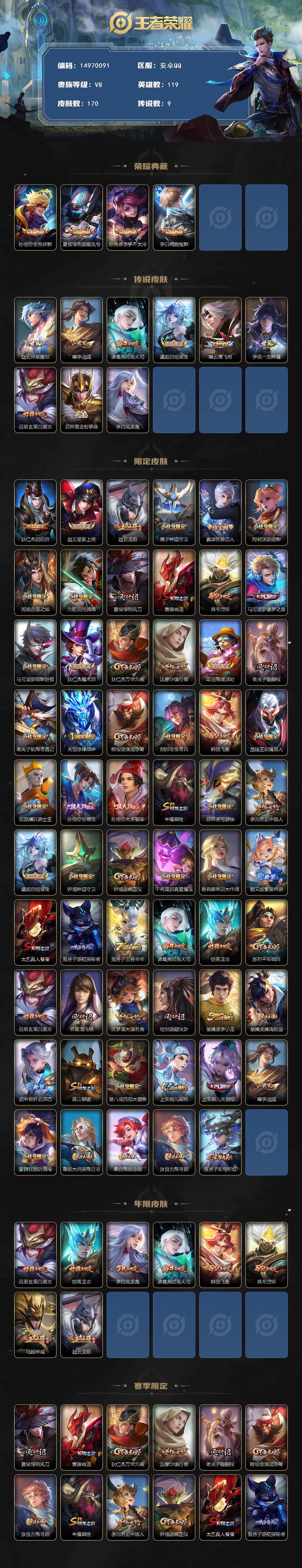 WZQM3480247王者荣耀账号详情图4