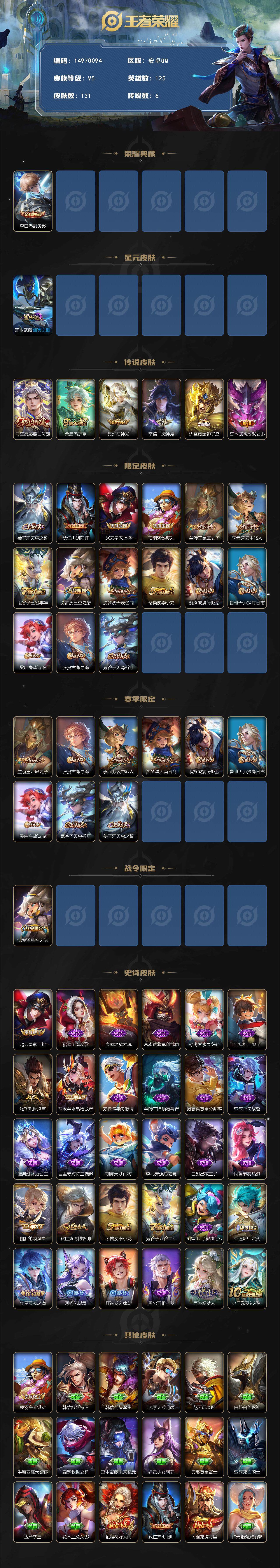 WZDN3480379王者荣耀账号详情图3