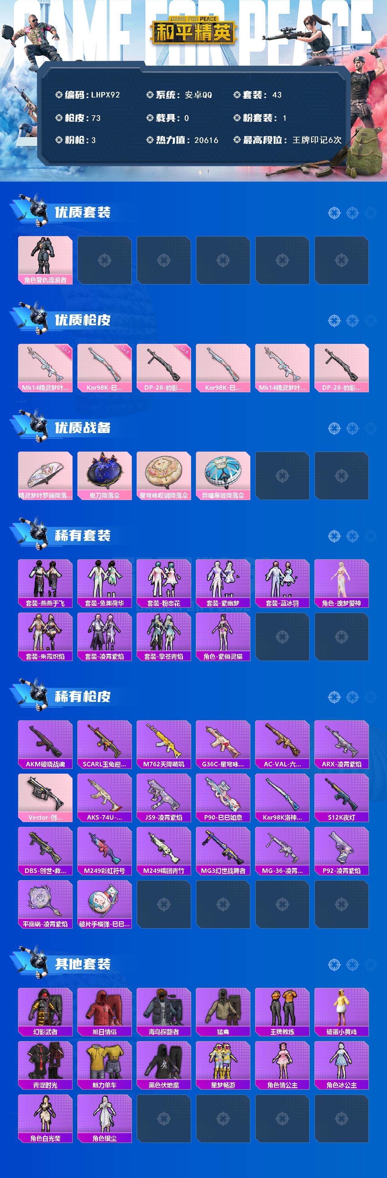 HPLE3454223和平精英账号详情图3 HPLE3454223和平精英账号详情图3