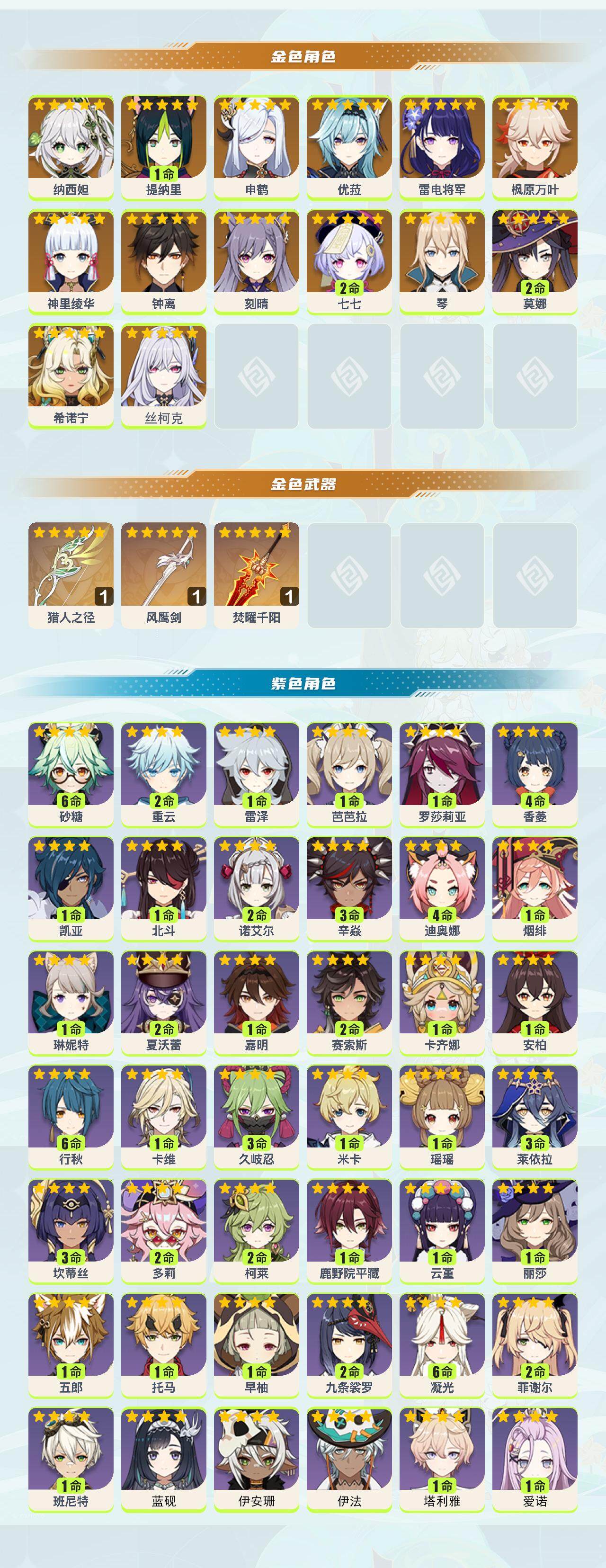 YSEY317243原神账号详情图3 YSEY317243原神账号详情图3