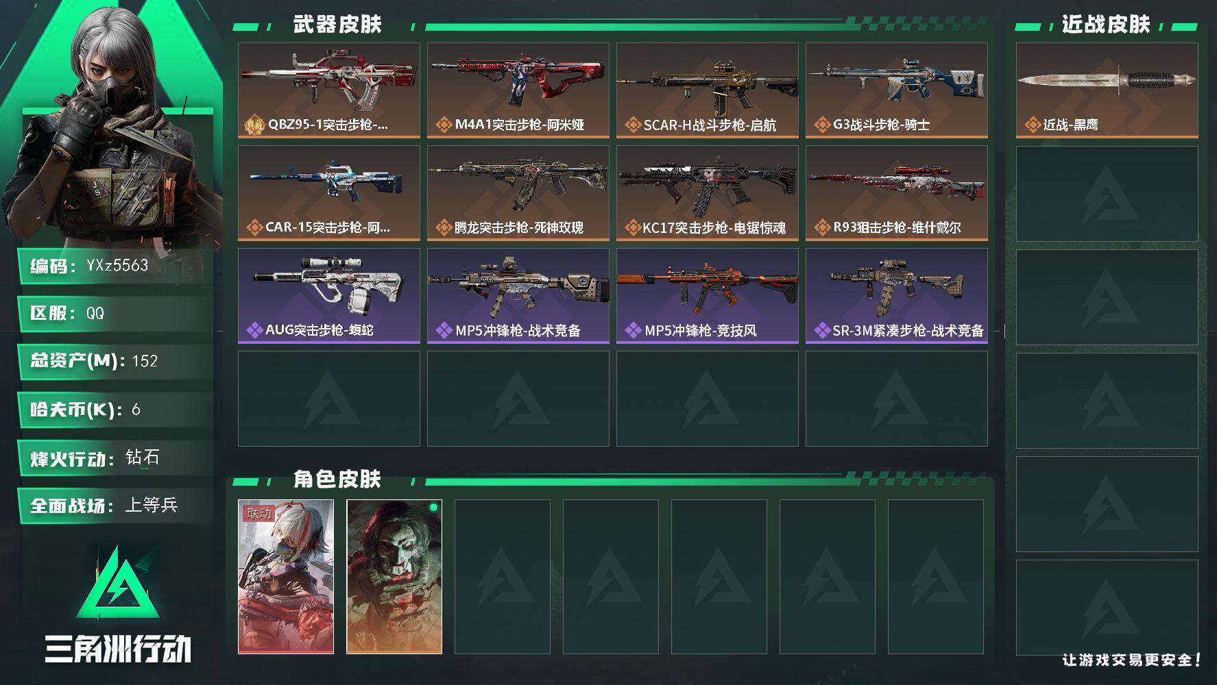 三角洲行动账号QQ【热门组合搭配,单红+一典藏-维什戴尔-QBZ95-1突击步枪-王牌之剑优品b】【Q区三端互通】【【