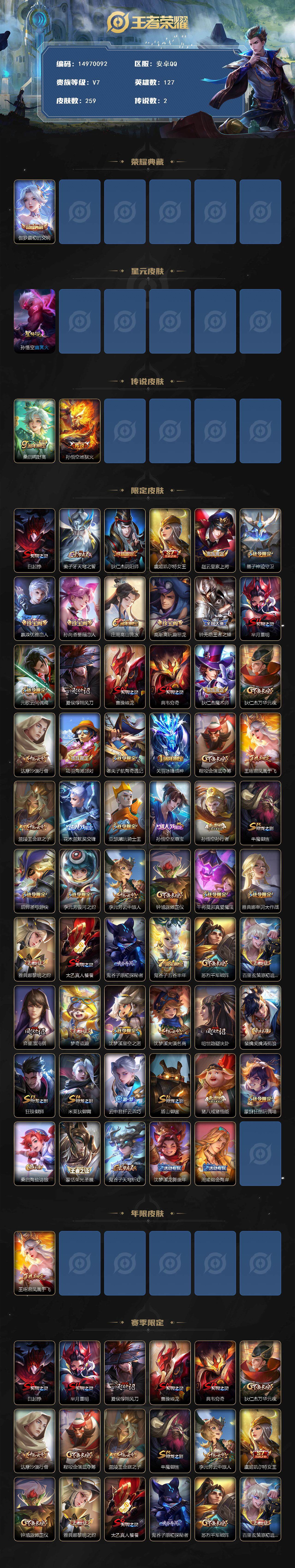 WZDN3480254王者荣耀账号详情图3