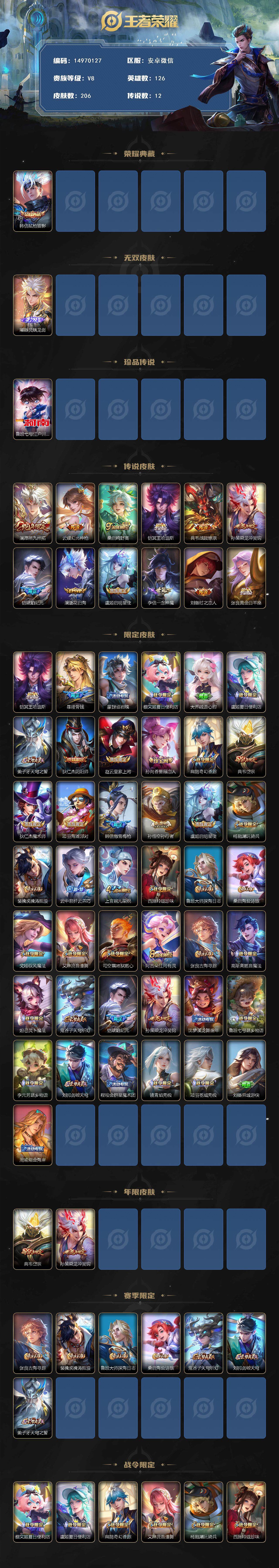 WZQM3480420王者荣耀账号详情图4