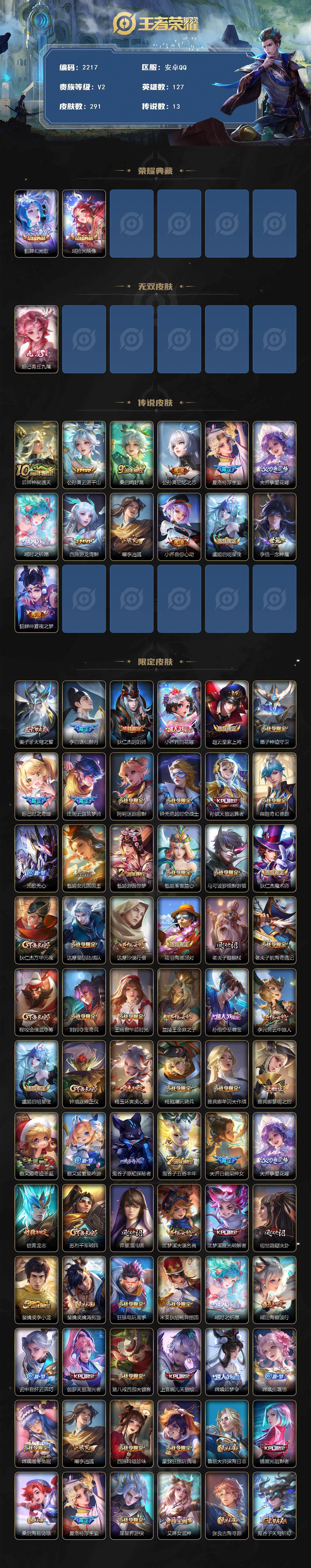 WZCMW3480817王者荣耀账号详情图2