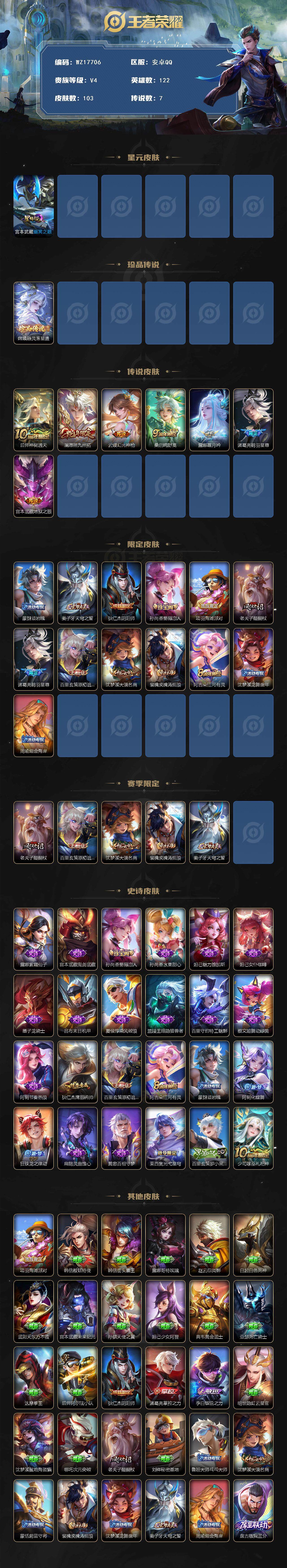 WZ033483559王者荣耀账号详情图3