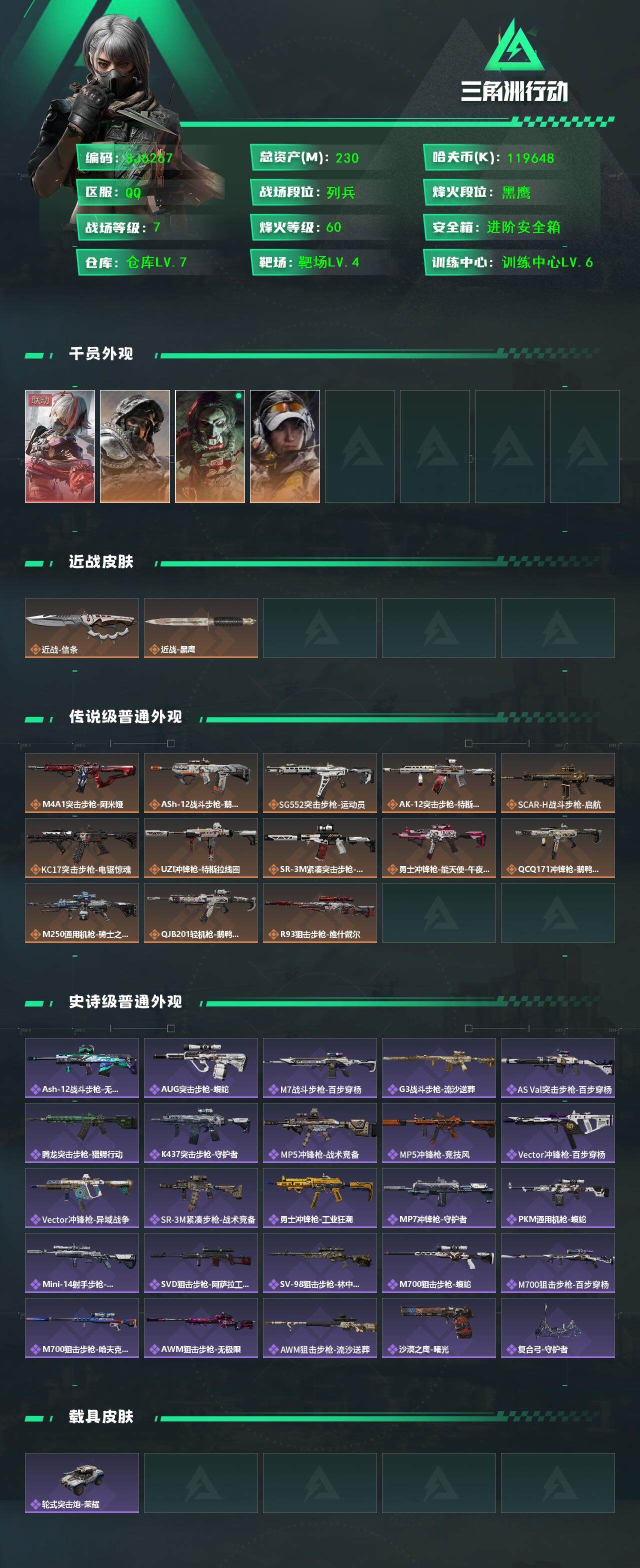 SJZQM3104054三角洲行动账号详情图3