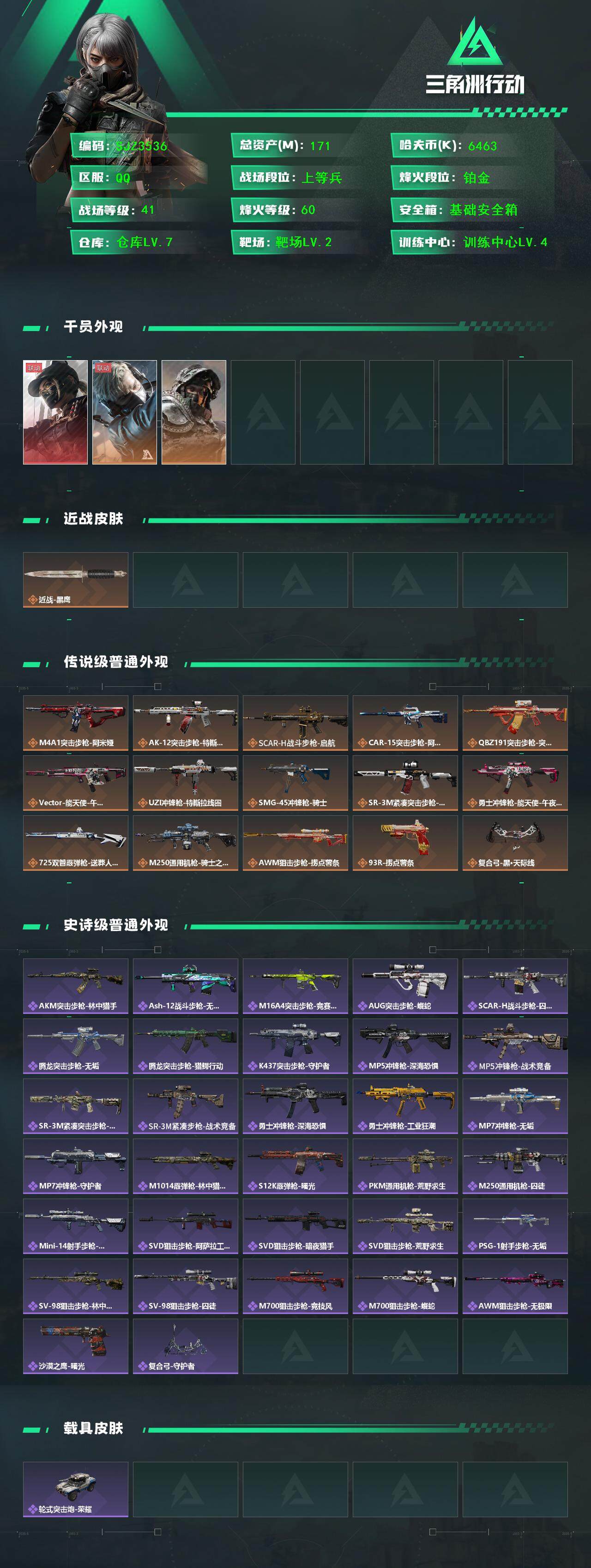 SJZQM3104233三角洲行动账号详情图3