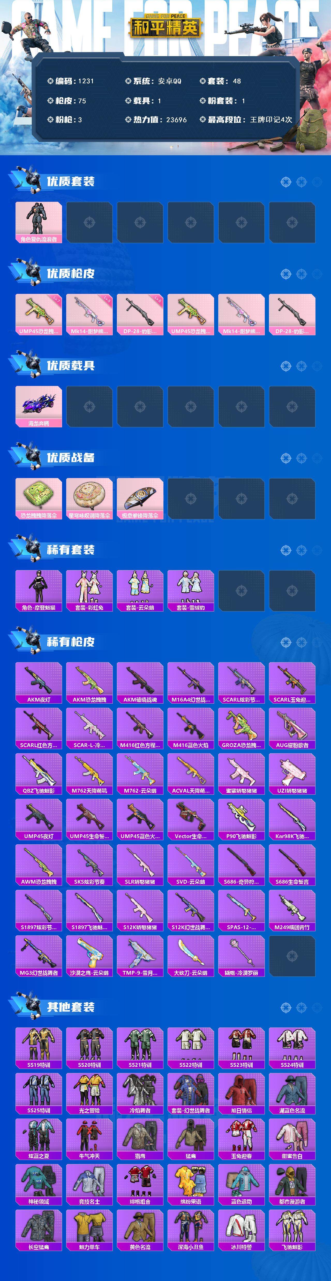 HPQM3455805和平精英账号详情图4 HPQM3455805和平精英账号详情图4