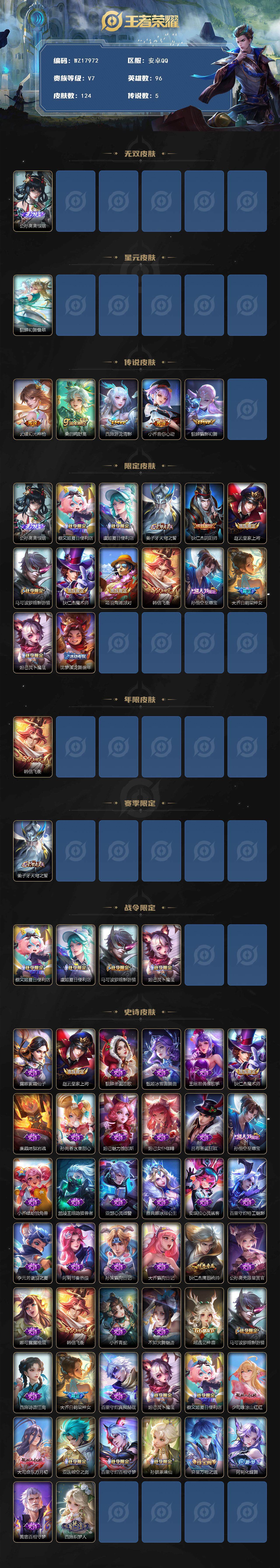 WZ0341675王者荣耀账号详情图2