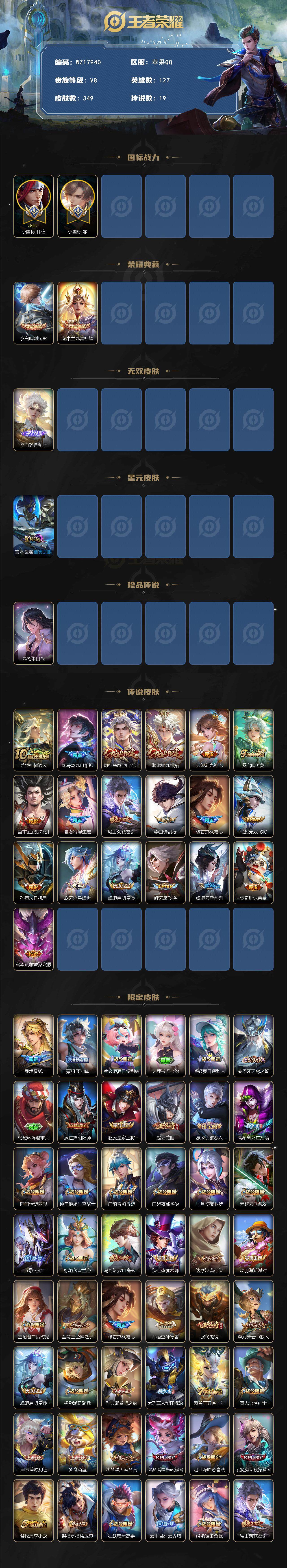 WZ0341627王者荣耀账号详情图2