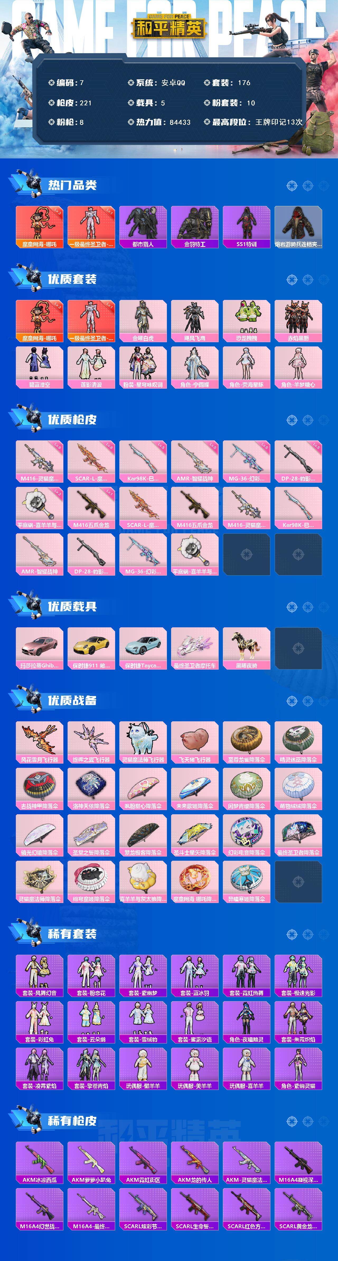 HPQYYX417056和平精英账号详情图3