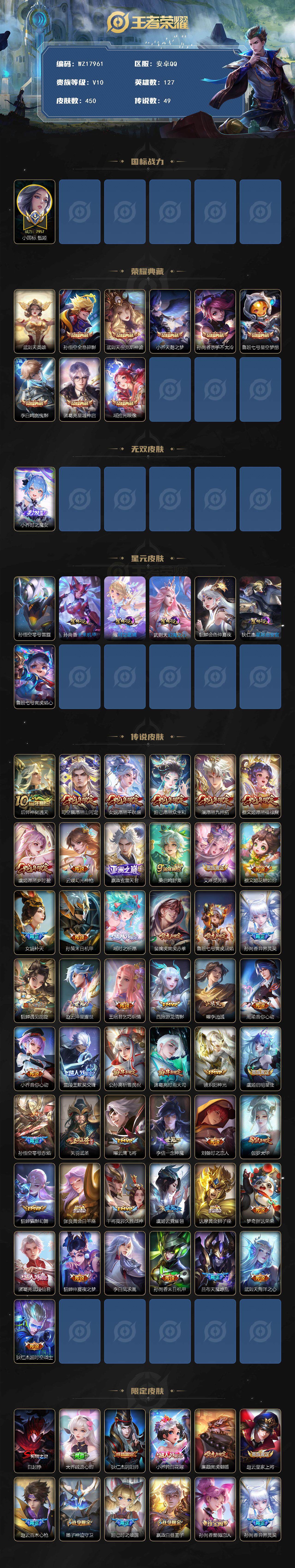 WZ0341620王者荣耀账号详情图2