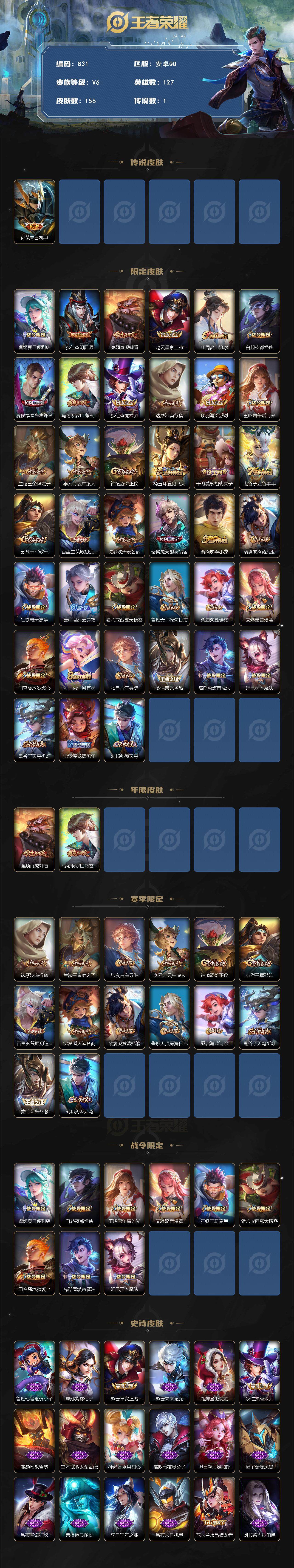 WZKG469114王者荣耀账号详情图3