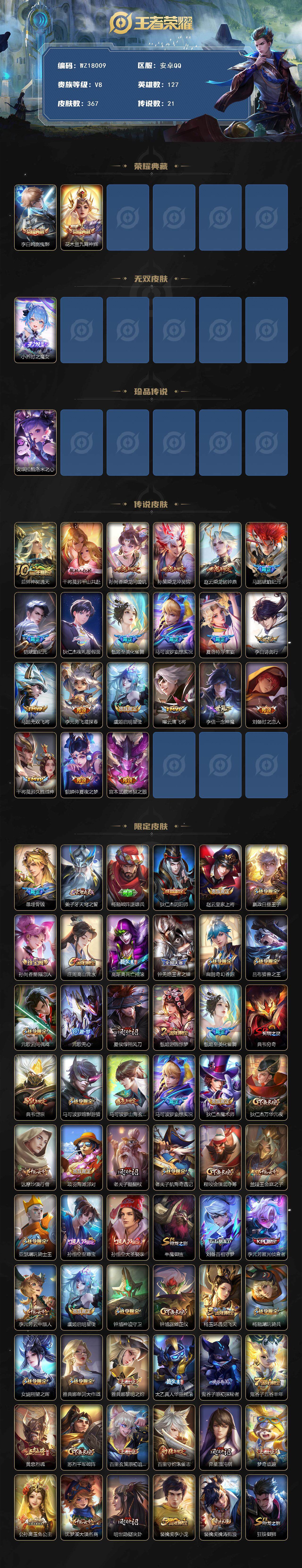 WZ0346028王者荣耀账号详情图2 WZ0346028王者荣耀账号详情图2