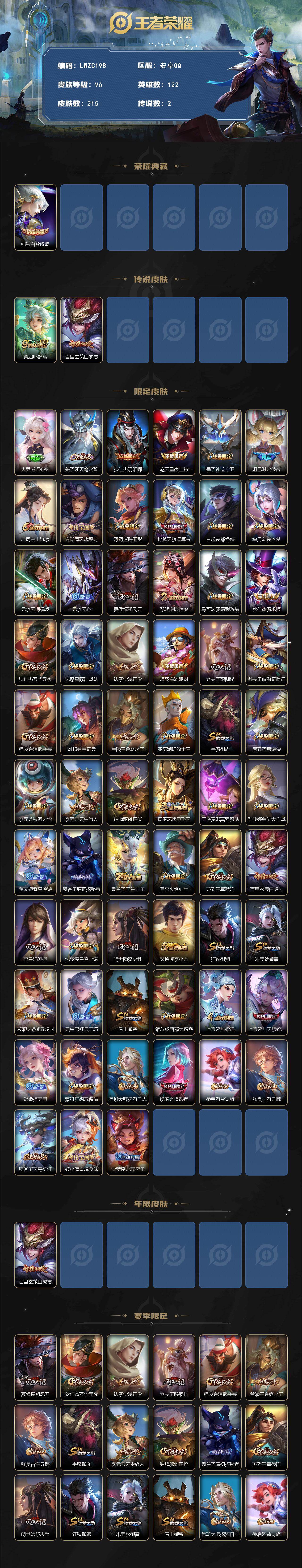 WZLX462995王者荣耀账号详情图2