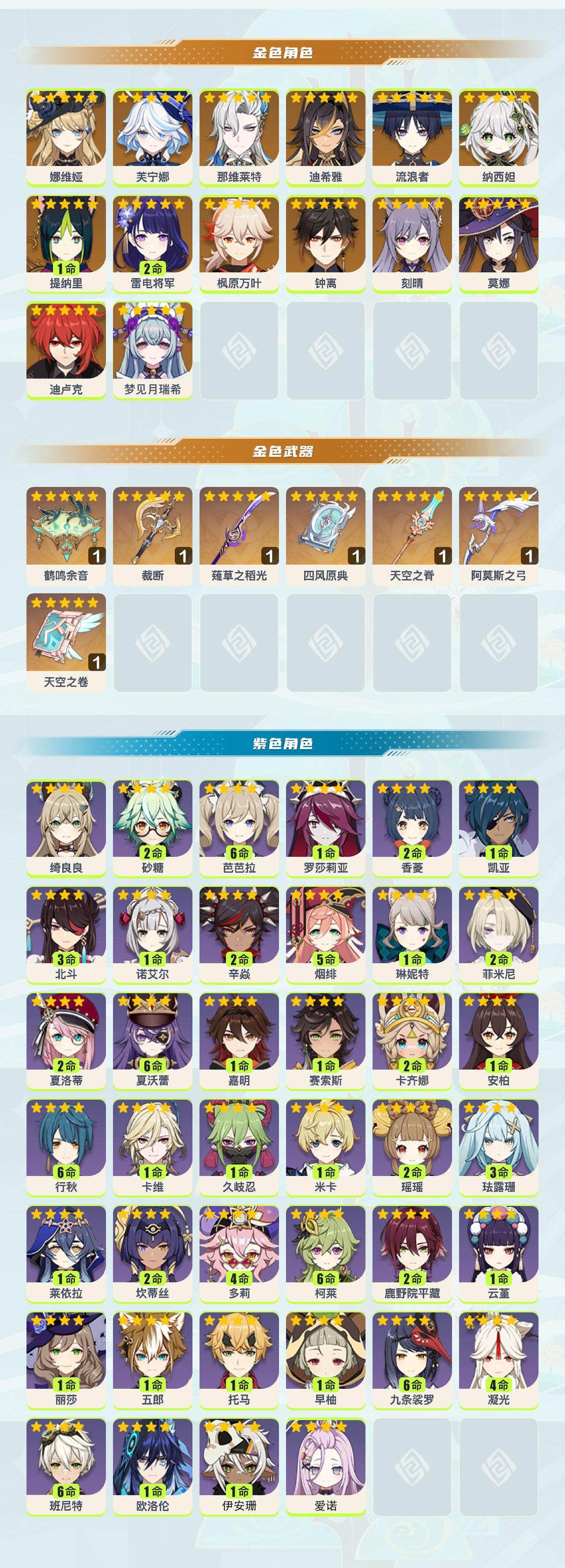 YSEY40108原神账号详情图3 YSEY40108原神账号详情图3