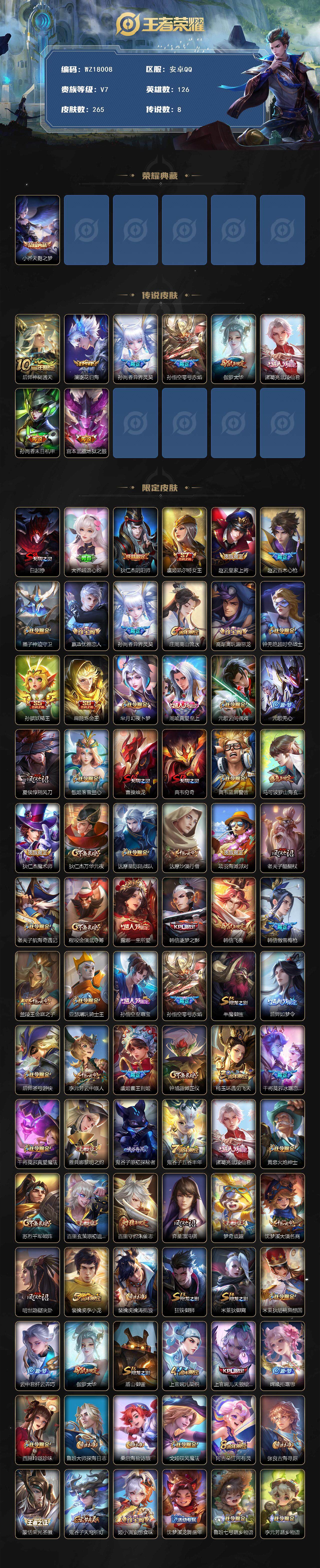 WZ0346109王者荣耀账号详情图2