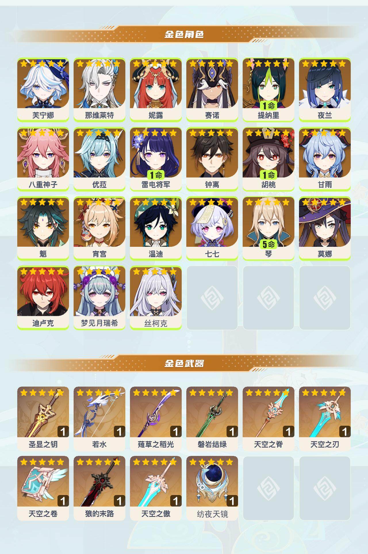 YSEY40084原神账号详情图3 YSEY40084原神账号详情图3