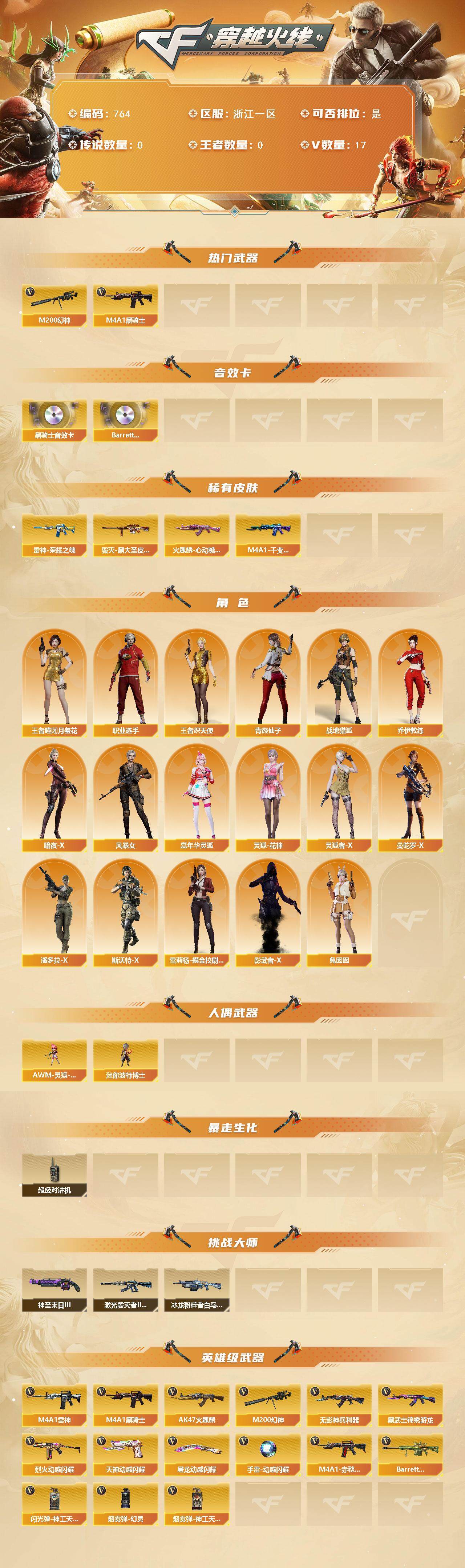 CFCMW421364穿越火线账号详情图2