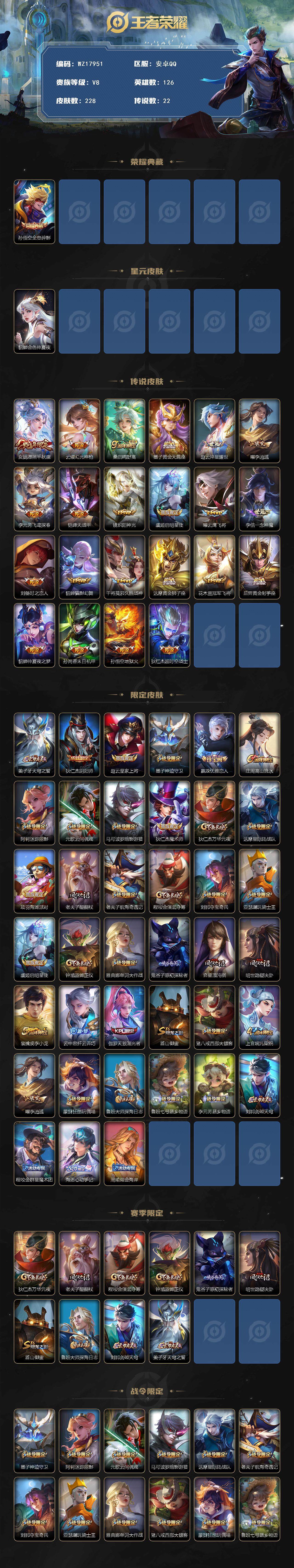 WZ03411701王者荣耀账号详情图2 WZ03411701王者荣耀账号详情图2