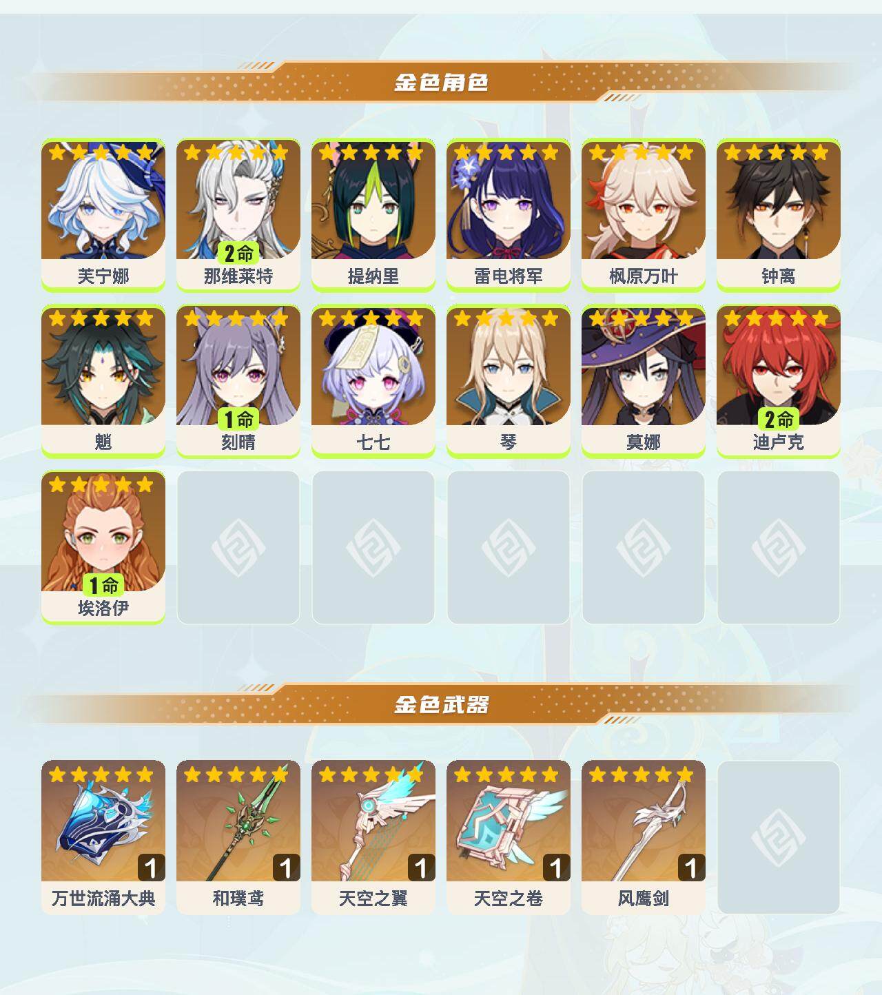 YSEY40168原神账号详情图4 YSEY40168原神账号详情图4