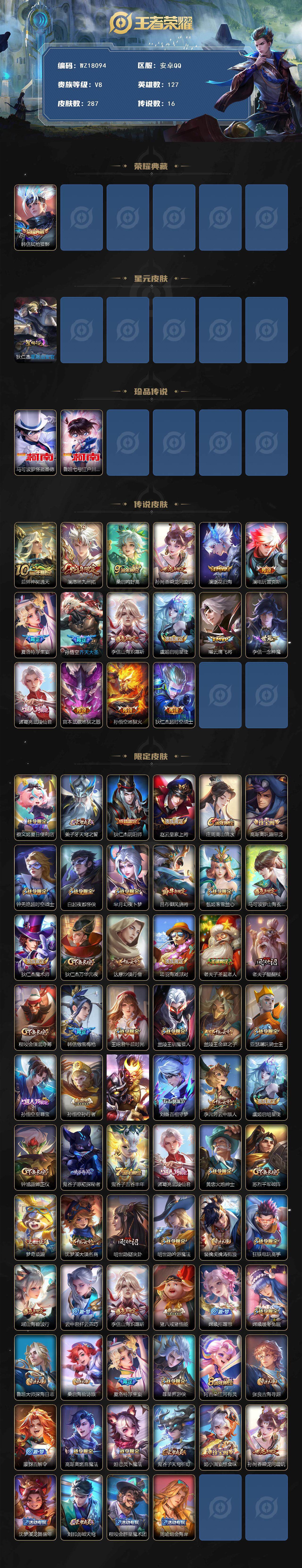 WZ03411634王者荣耀账号详情图2