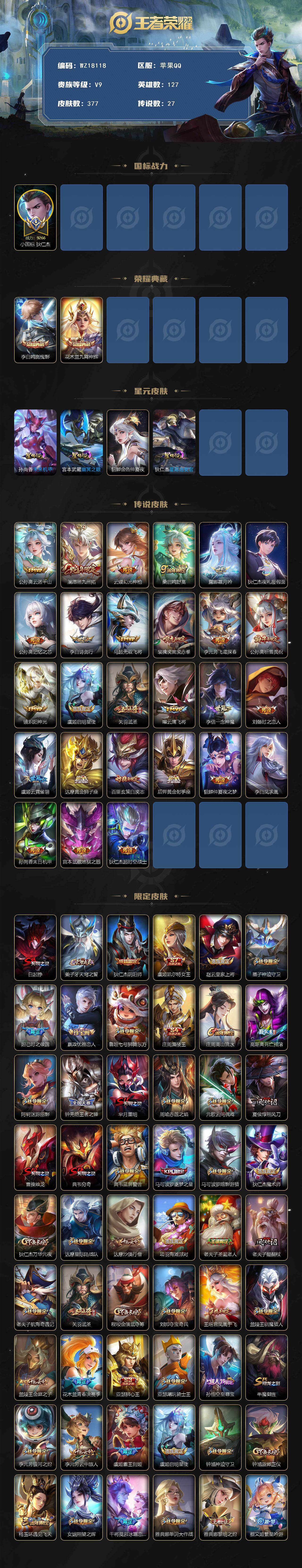 WZ0349048王者荣耀账号详情图2