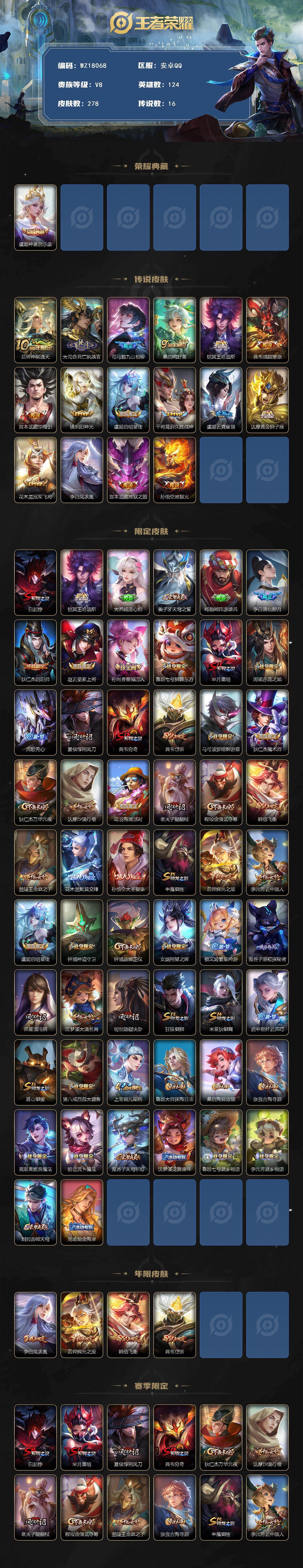 WZ03411687王者荣耀账号详情图2 WZ03411687王者荣耀账号详情图2