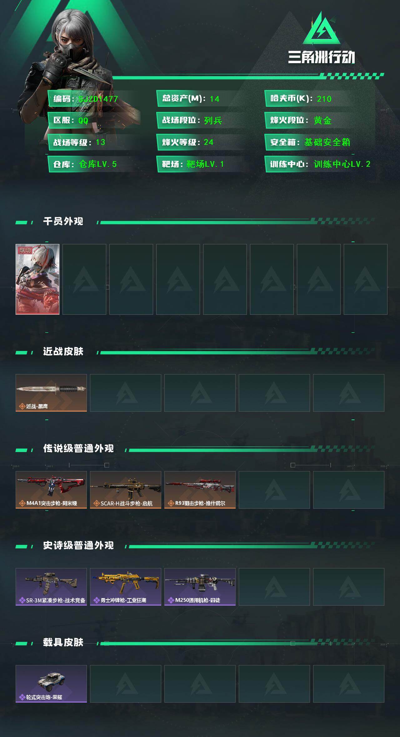 SJZQM42281三角洲行动账号详情图3