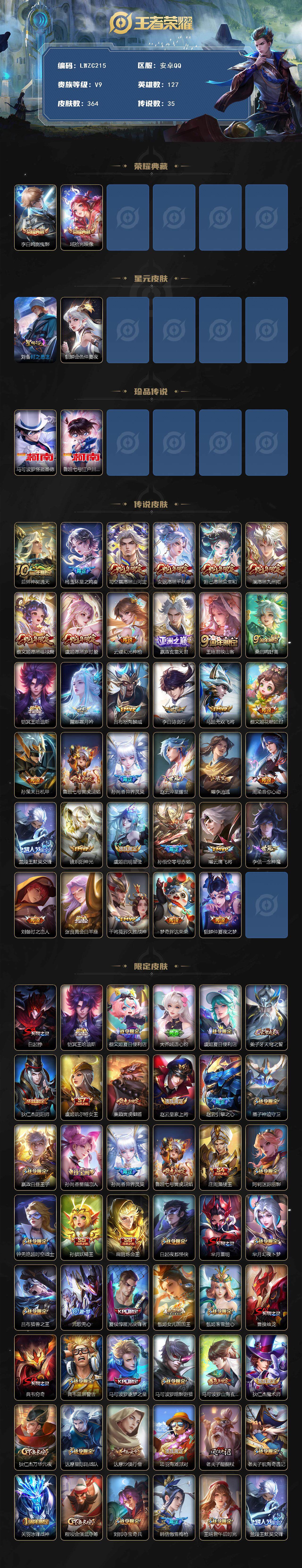 WZCMW464411王者荣耀账号详情图2