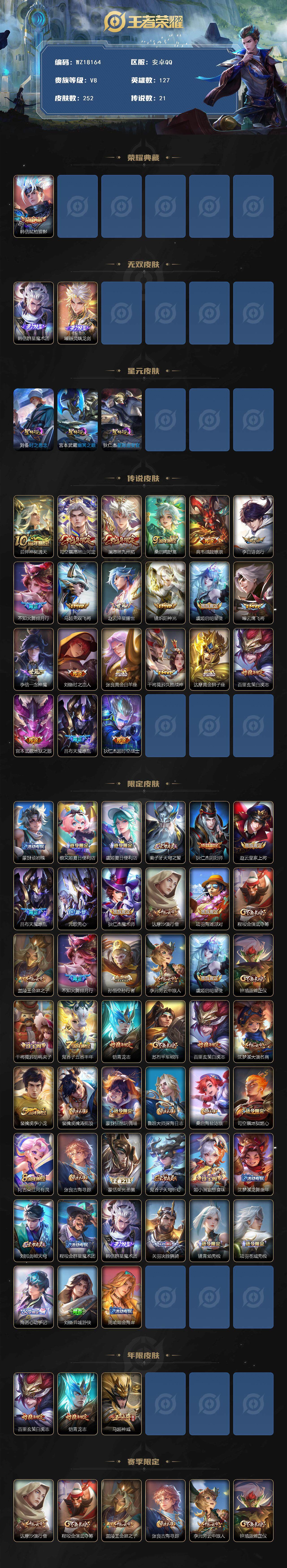 WZ0349089王者荣耀账号详情图2 WZ0349089王者荣耀账号详情图2