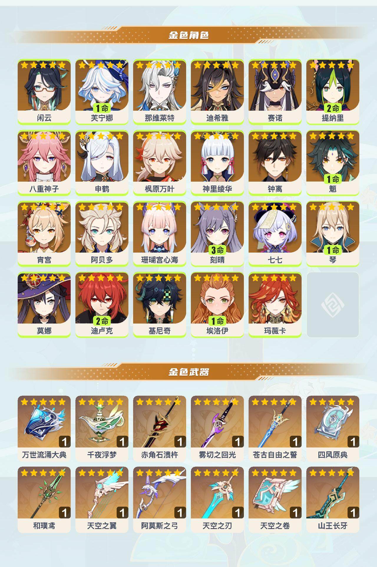 YSEY40184原神账号详情图4 YSEY40184原神账号详情图4