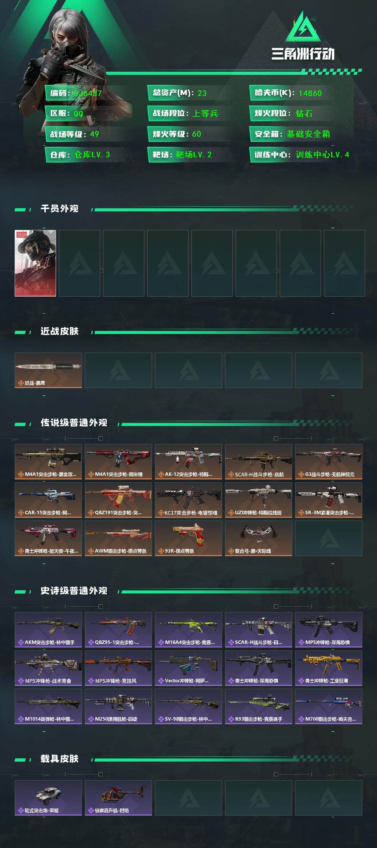 SJZEY41756三角洲行动账号详情图2 SJZEY41756三角洲行动账号详情图2