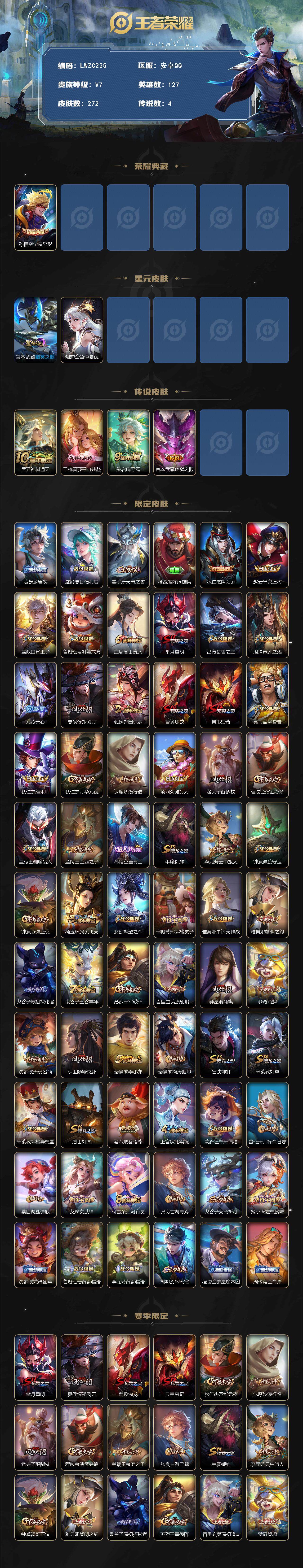 WZLX463281王者荣耀账号详情图2