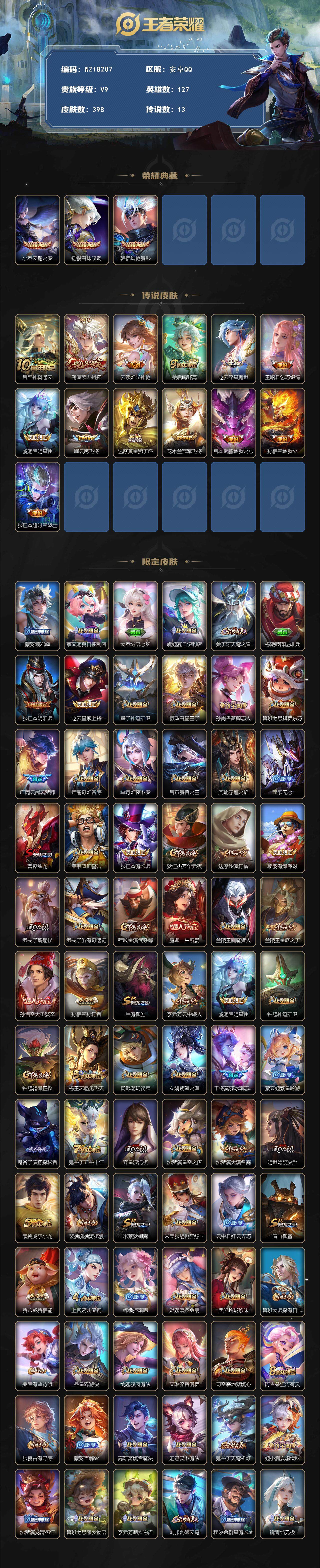 WZ03411625王者荣耀账号详情图2