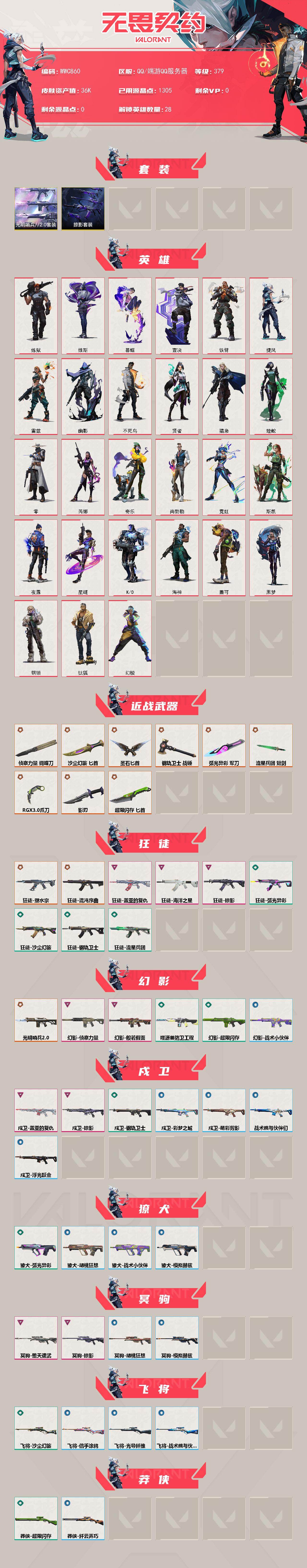 【WWC860】终极*16/卓越*11/皮肤*96/等级*379/段位:铂金/光明哨兵//2.0套装/掠影套装/幻棱/炼狱/维斯/暮蝶/钛狐/壹决/铁臂/捷风/雷兹/幽影/不死鸟/贤者/猎枭/蝰蛇/