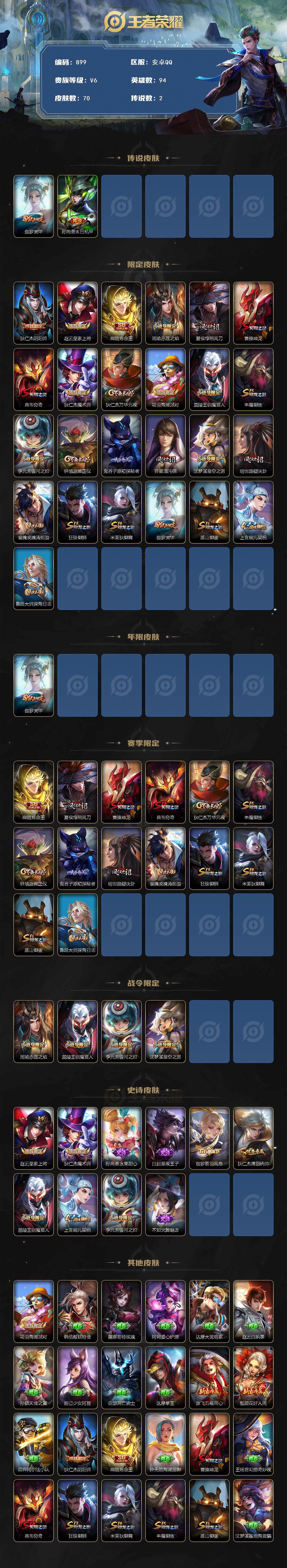 WZKG457388王者荣耀账号详情图2