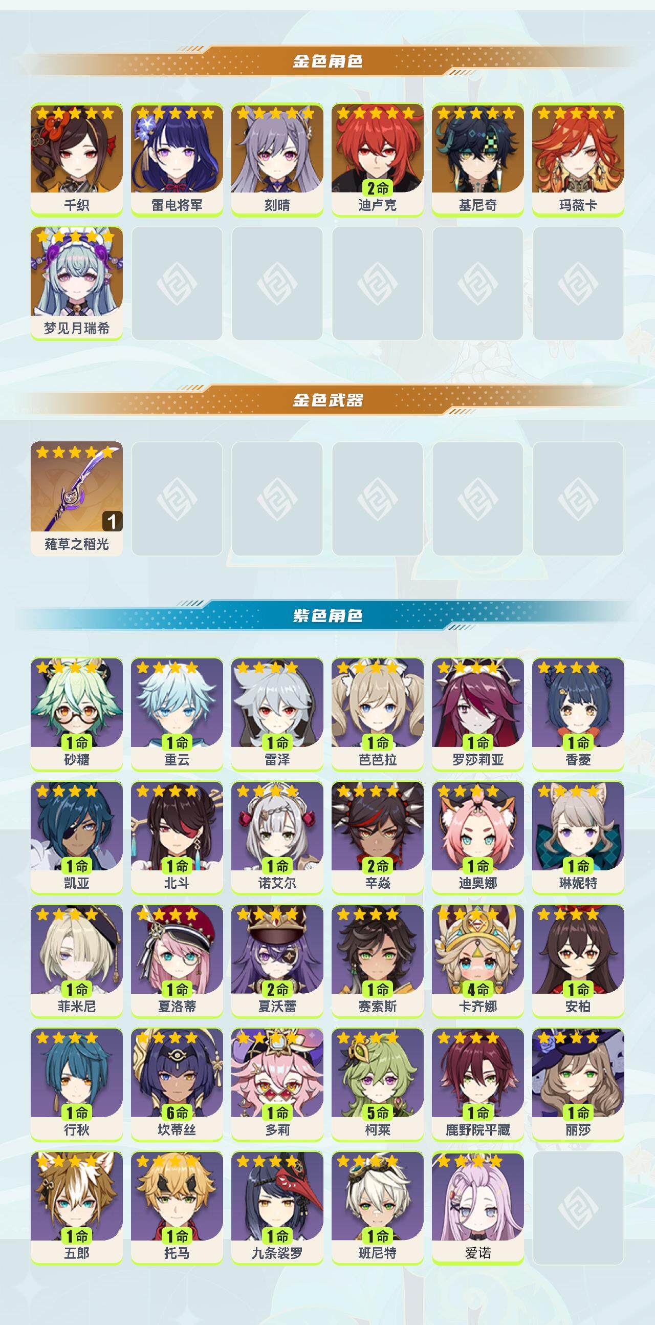 YSEY40175原神账号详情图2 YSEY40175原神账号详情图2