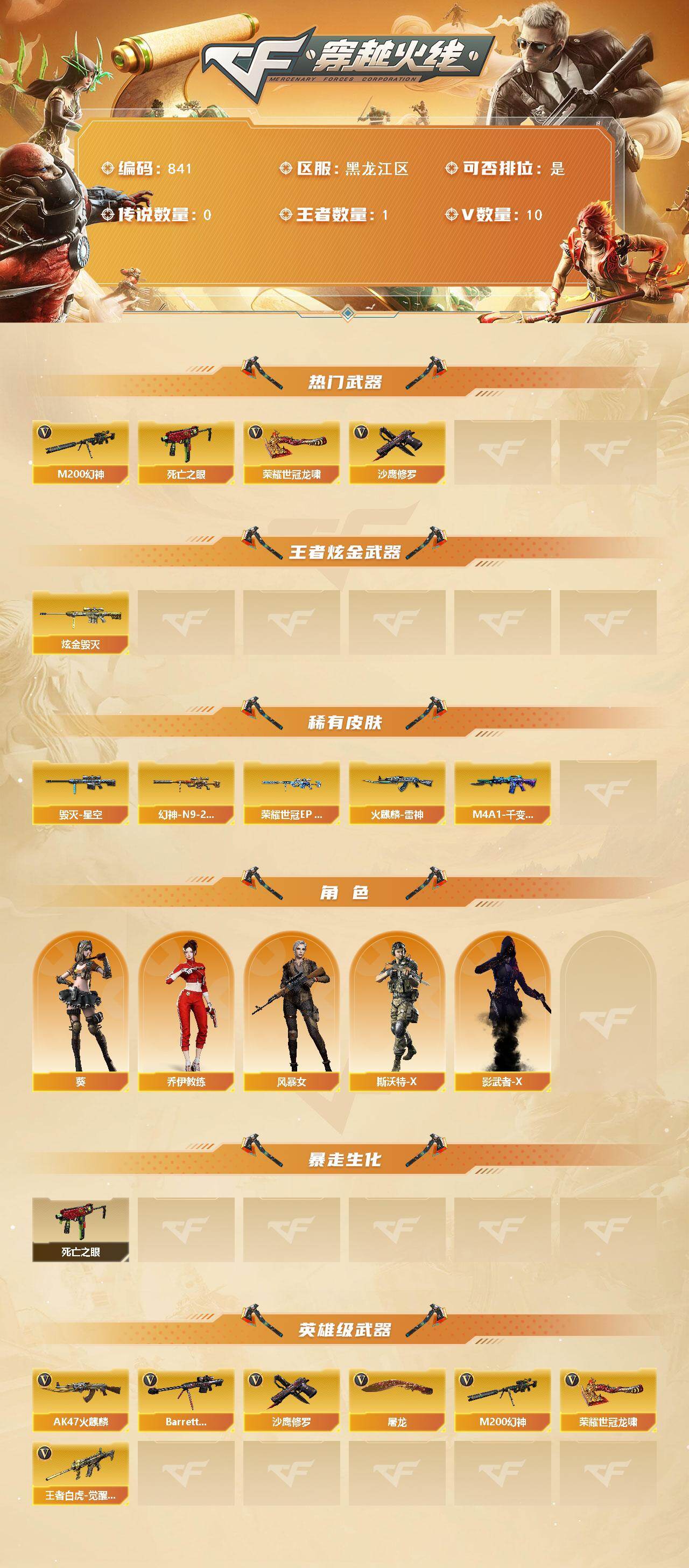 CFCMW421665穿越火线账号详情图2 CFCMW421665穿越火线账号详情图2