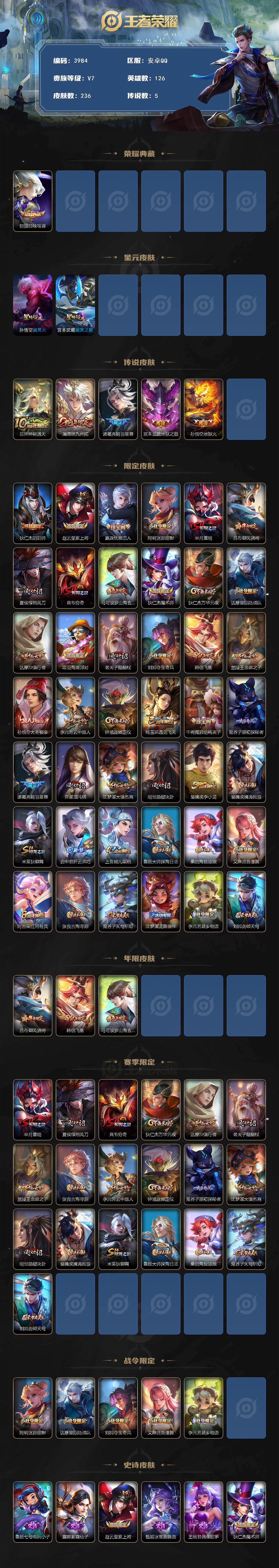 WZQM425335王者荣耀账号详情图3