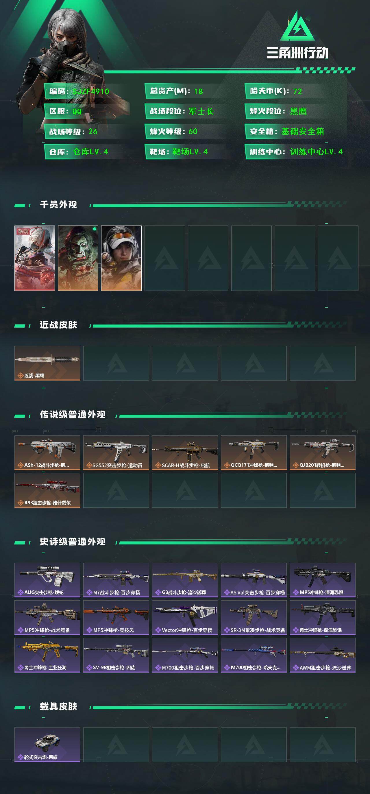 SJZEY42232三角洲行动账号详情图2 SJZEY42232三角洲行动账号详情图2